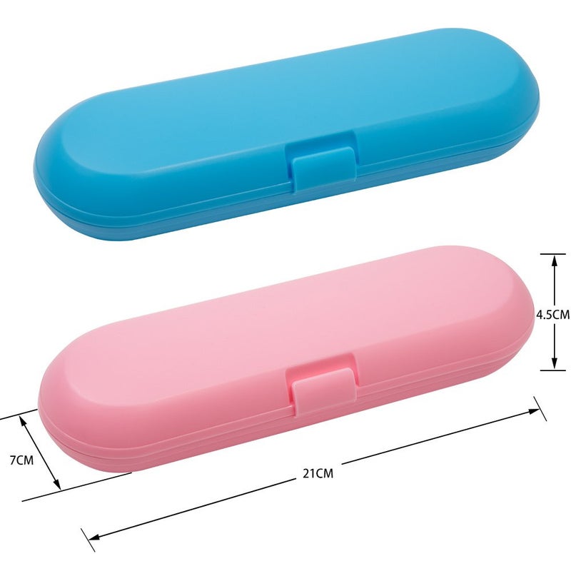 Nincha Plastic Electric Toothbrush Travel Case for Oral-B Pro Series, 2 packs (Blue&Pink) - Image 1